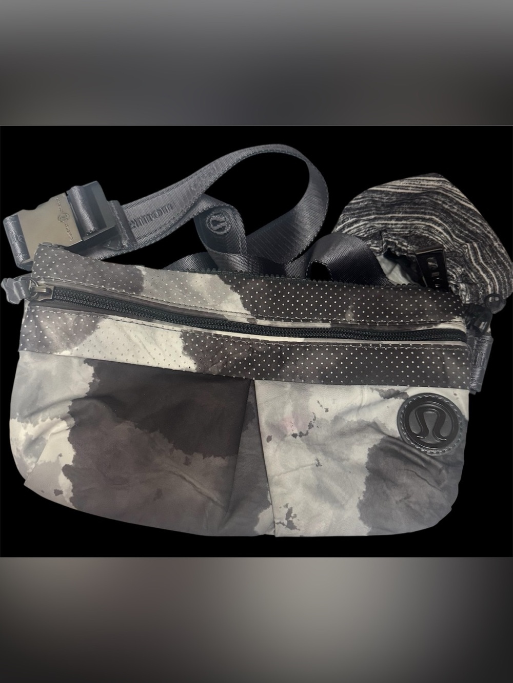 LULULEMON ATHLETICA CROSSBODY BELT BAG GRAY AND BLACK